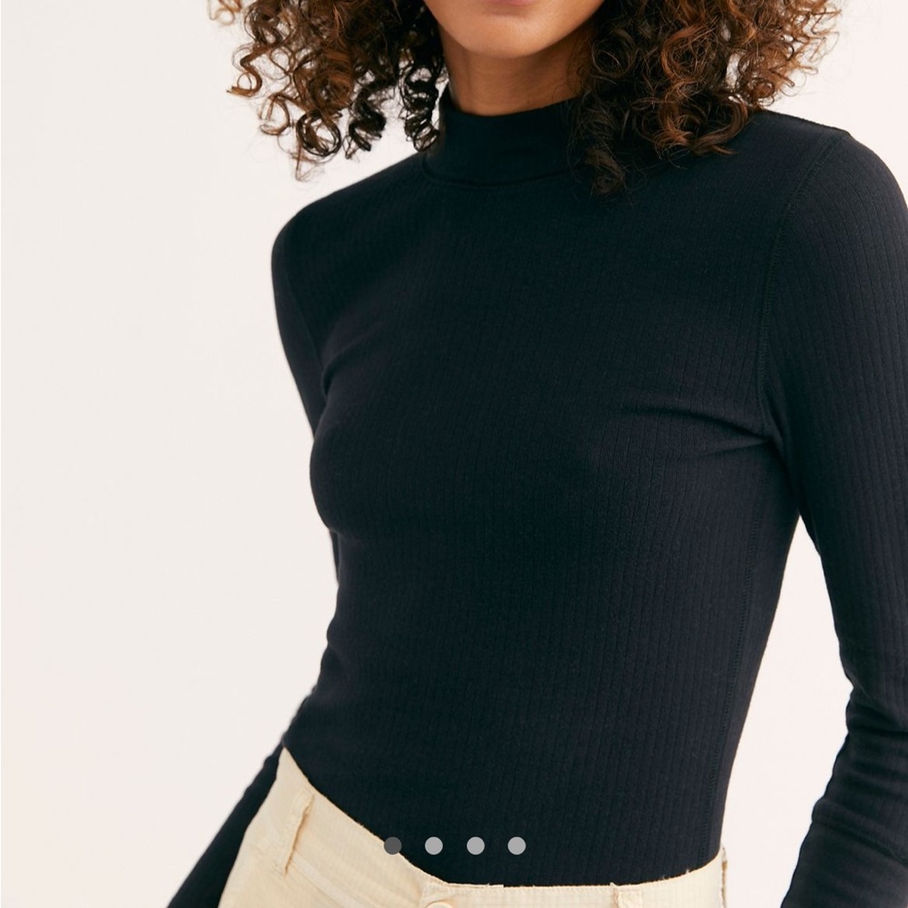 Free People Black Turtleneck
